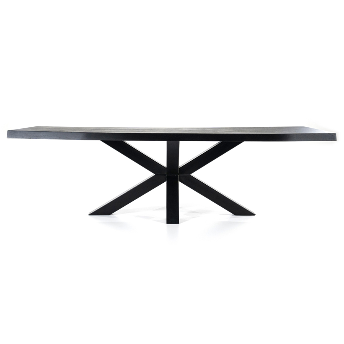 Eetkamertafel Boomstam Zwart - Eiken - Eleonora