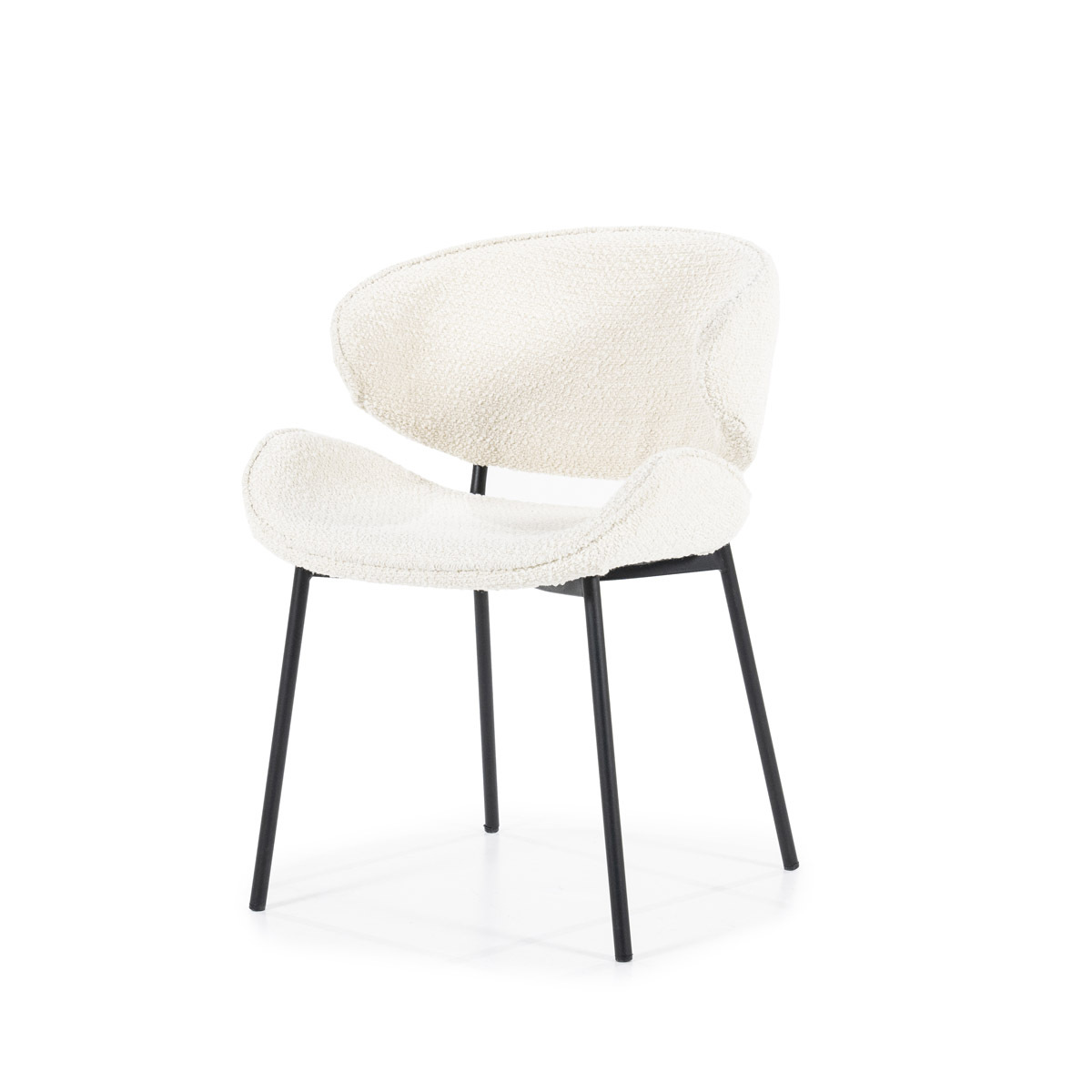 Eetkamerstoel Tess Bruin Beige - Stof - Eleonora
