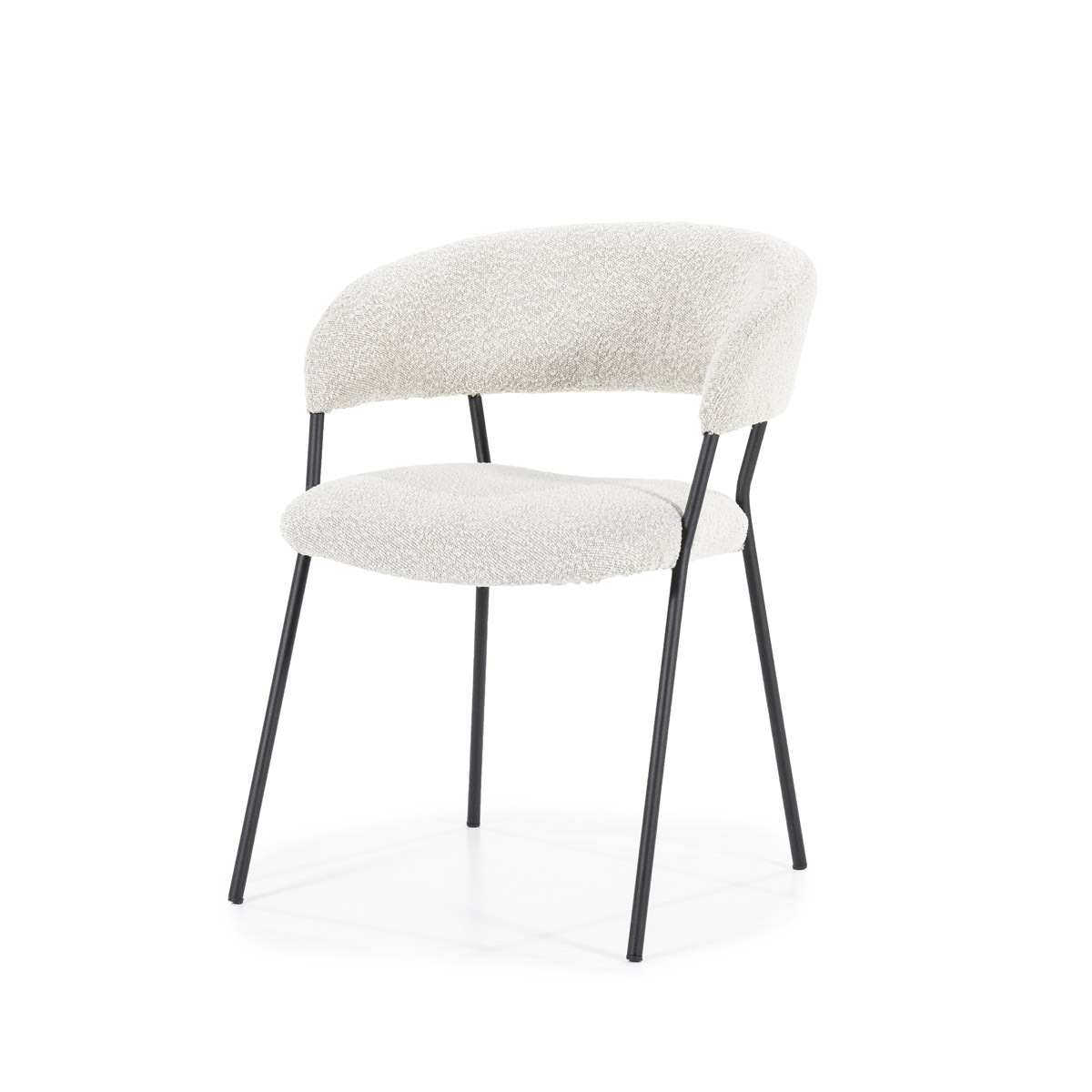 Eetkamerstoel Luka Bruin Beige - Stof - Eleonora
