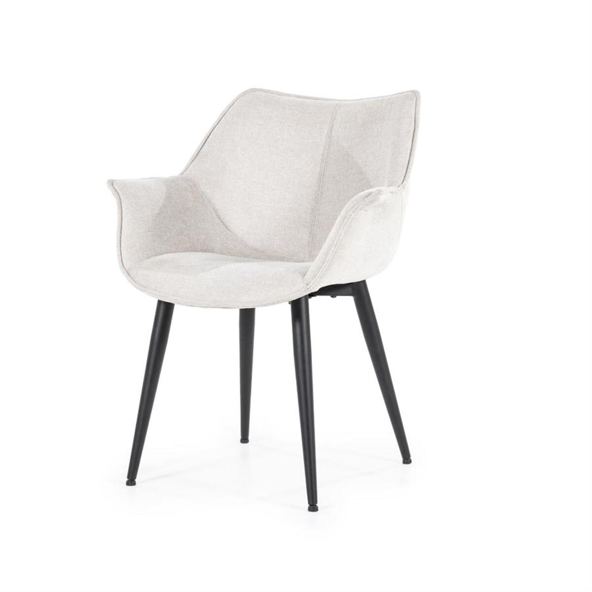 Eetkamerstoel Sandy Crème Beige - Stof - Eleonora