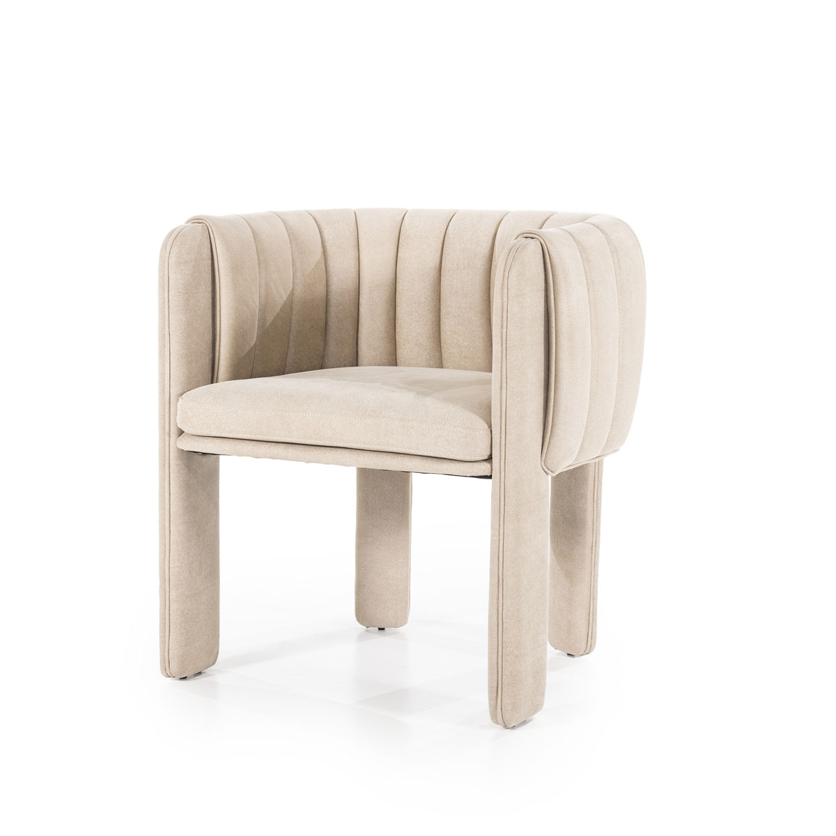 Eetkamerstoel Liselore Bruin Beige - Stof - Eleonora