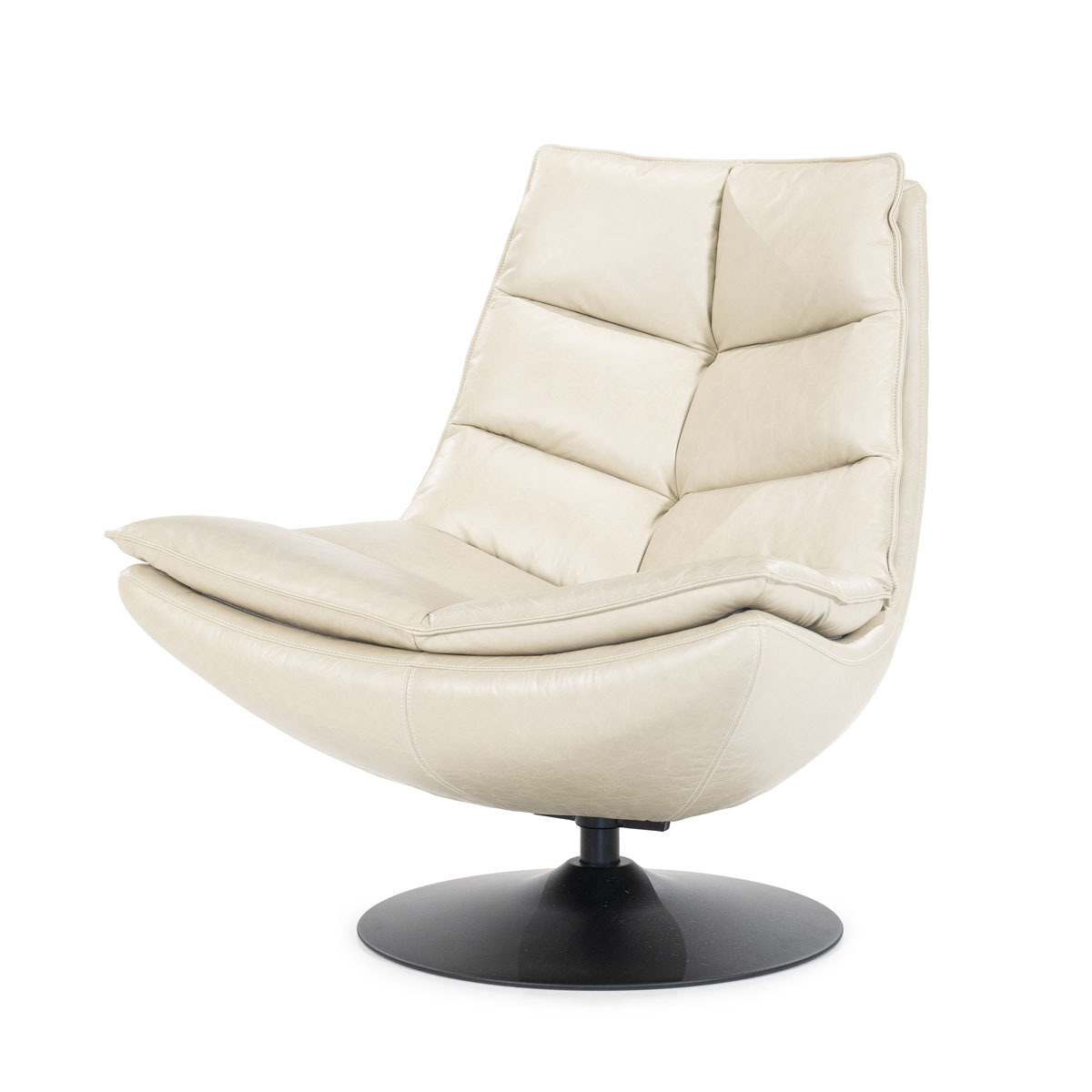 Fauteuil Sven Bruin Beige - Leder - Eleonora
