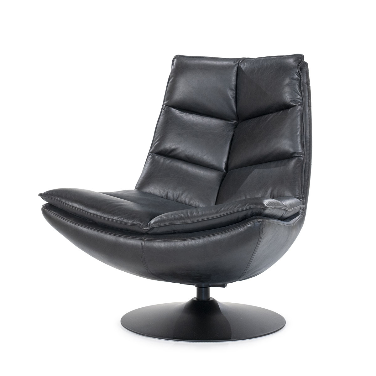 Fauteuil Sven Zwart  - Leder - Eleonora