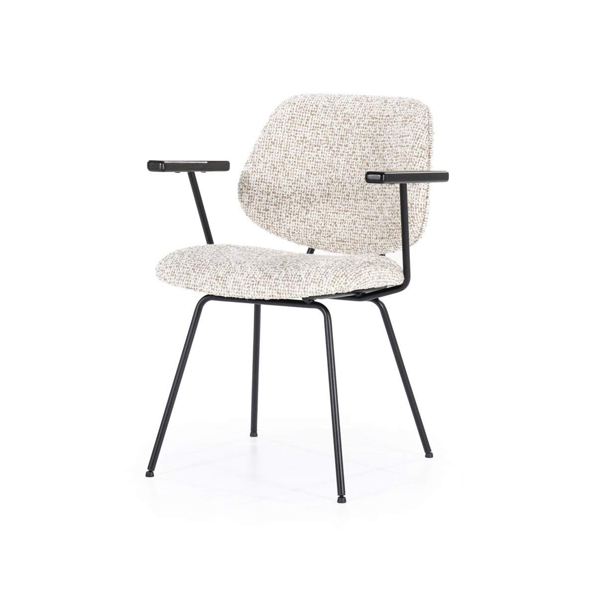 Eetkamerstoel  Bruin Beige - Stof - Eleonora