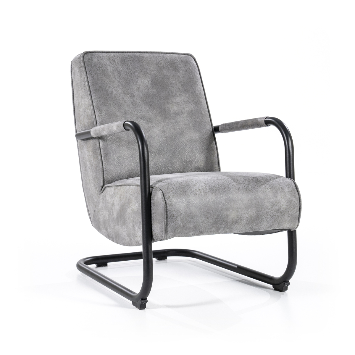 Fauteuil Pien Grijs Antraciet - PU-Leder - Eleonora