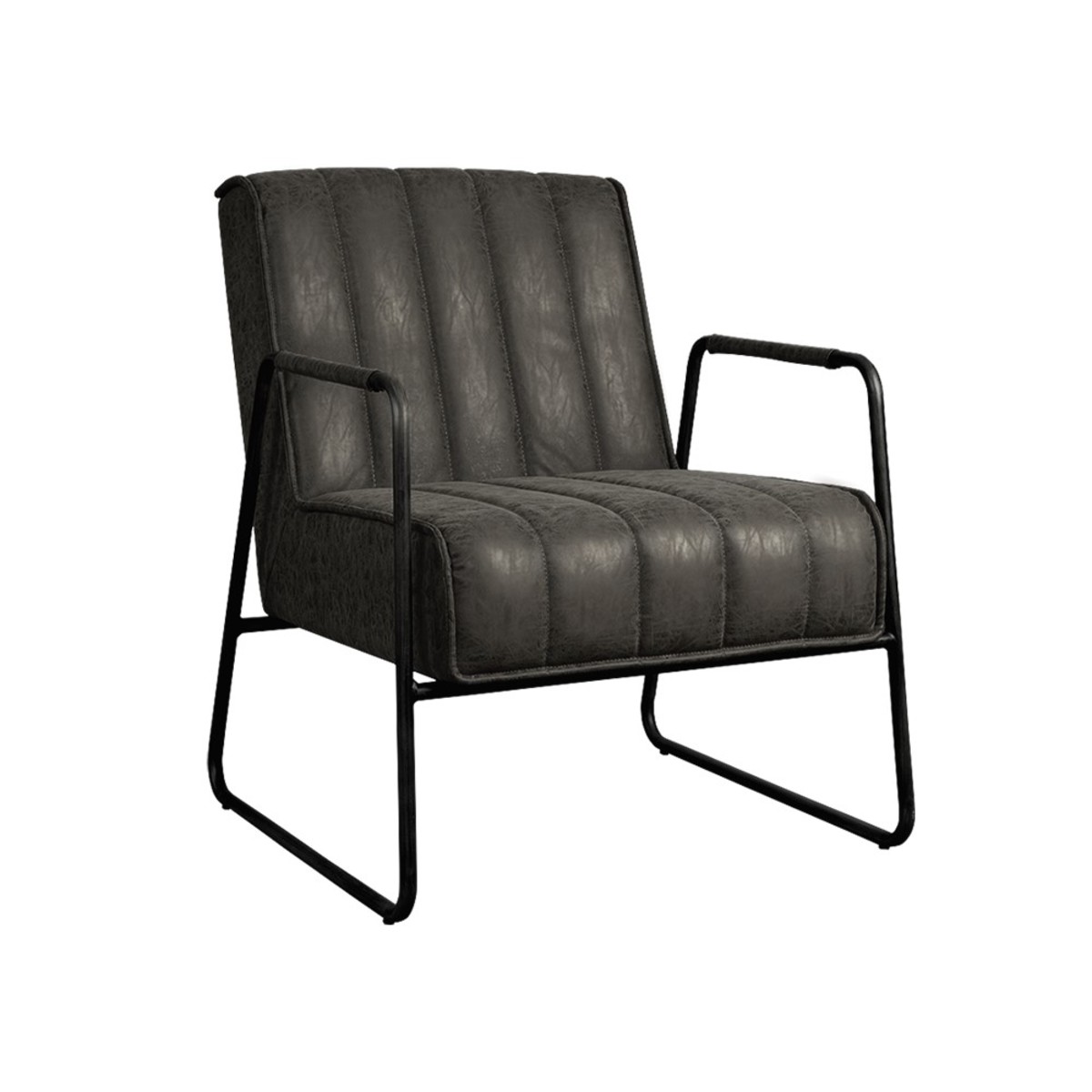 Fauteuil Santo Grijs Antraciet - Stof - DOK 2 Rustique