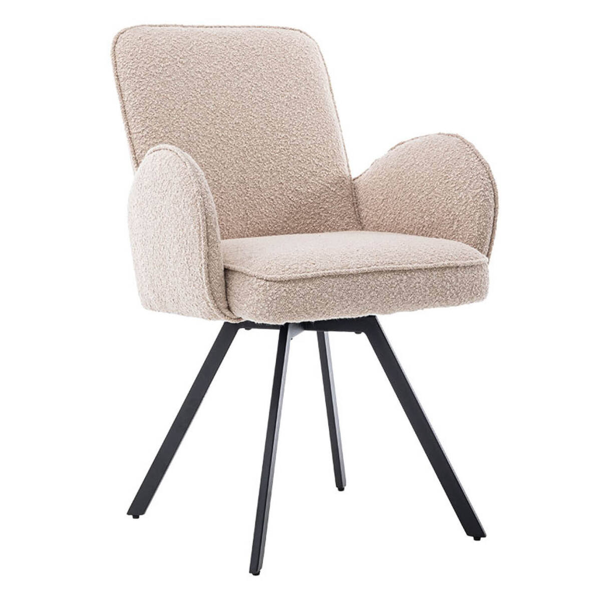 Eetkamerstoel Livo Bruin Beige - Boucle - DOK 2 Cosy