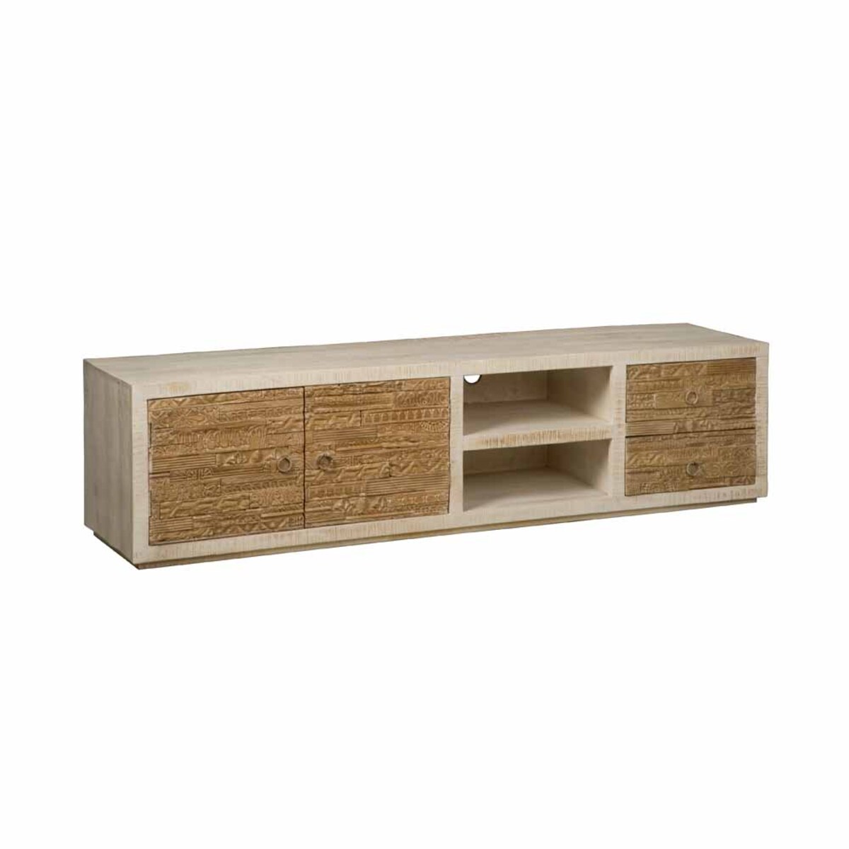 Tv-meubel  Naturel - Mangohout - DOK 2 Rustique