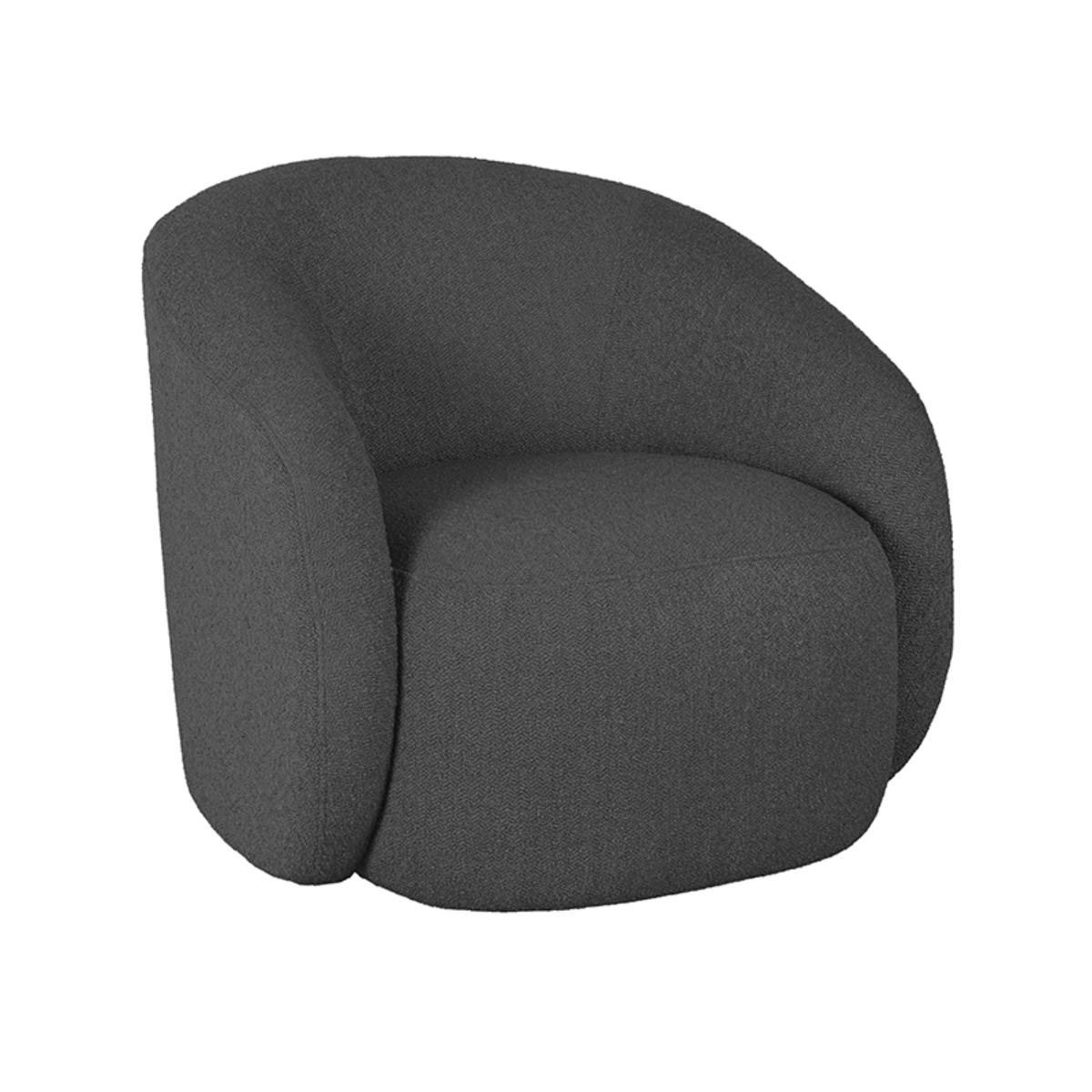 Fauteuil Alby Grijs Antraciet - Boucle - Fauteuil - LABEL51