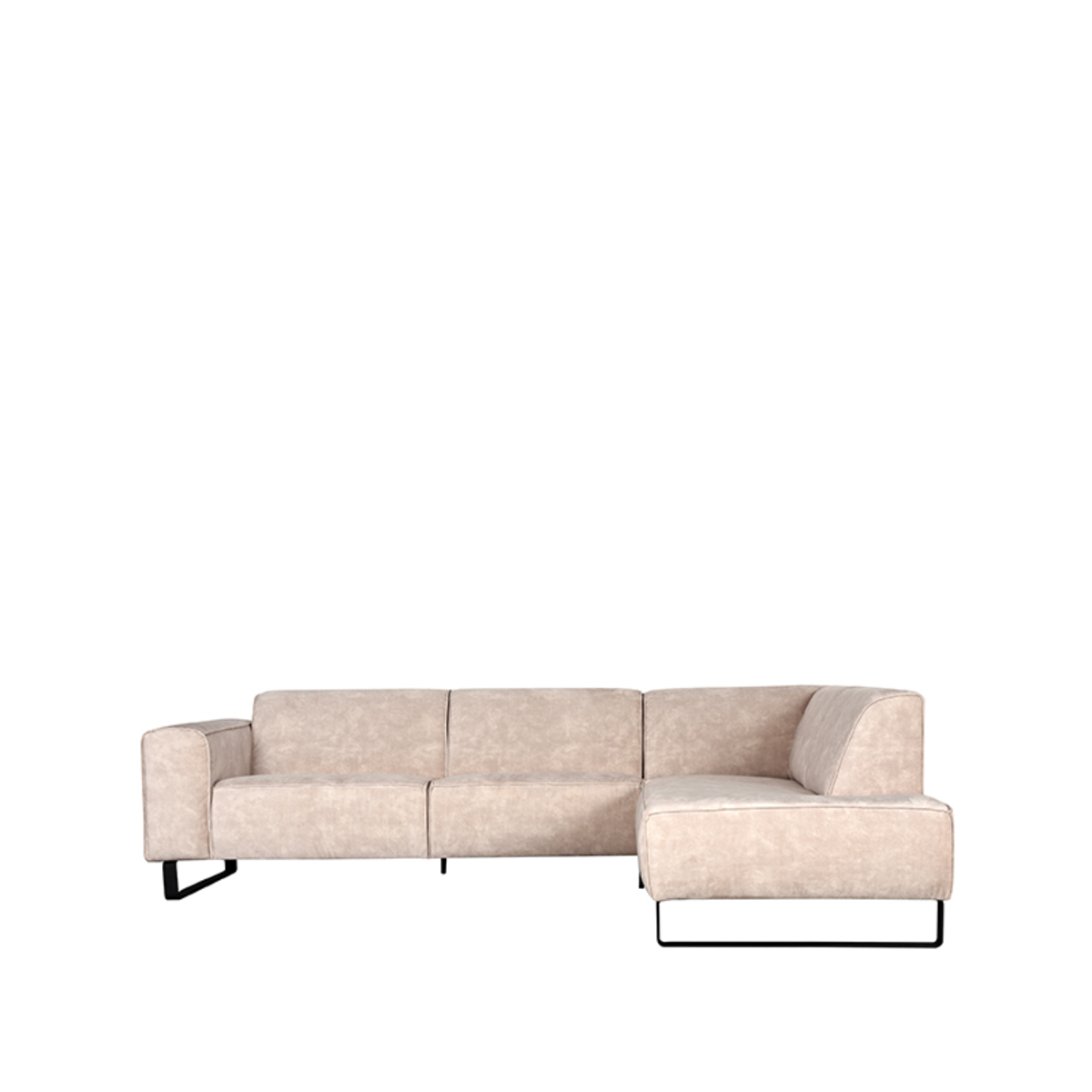 Bank Amaro Naturel - Velours - Hoekbank 2,5 zits Rechts - LABEL51