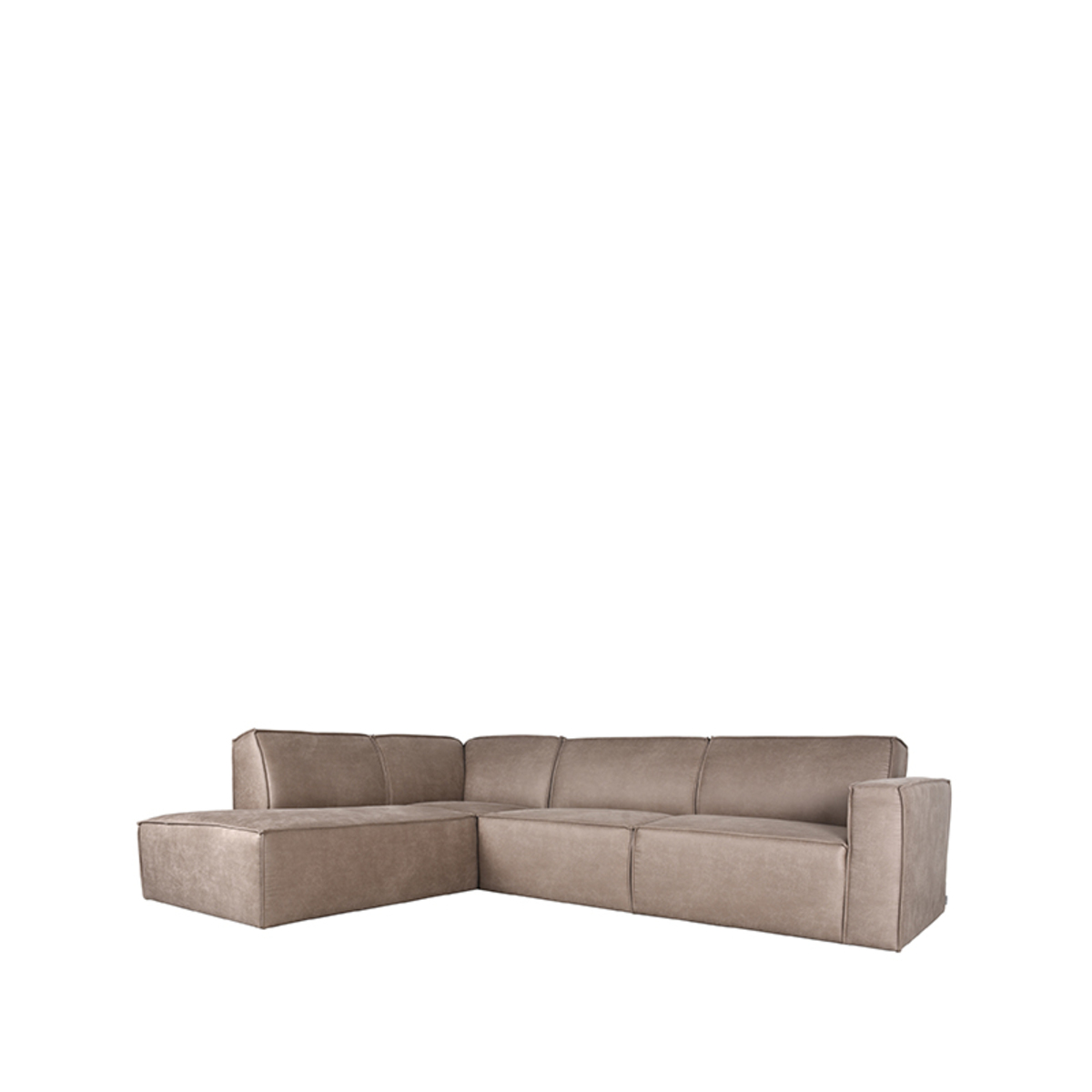 Bank Kay Naturel Taupe - Microfiber - Ottomane 2,5 zits Links - LABEL51