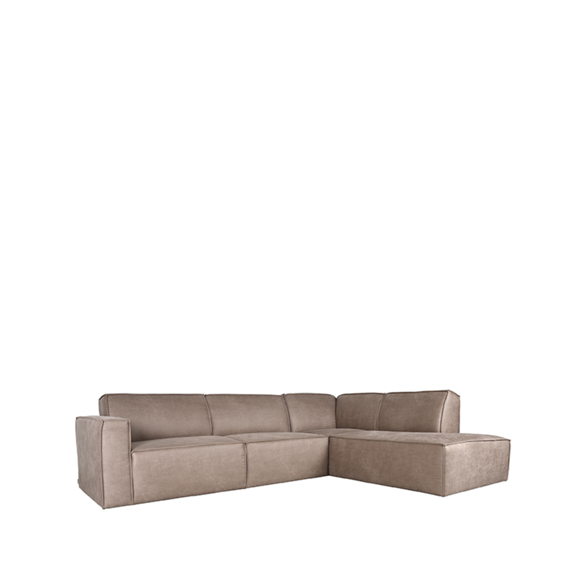 Bank Kay Naturel Taupe - Microfiber - Ottomane 2,5 zits Rechts - LABEL51