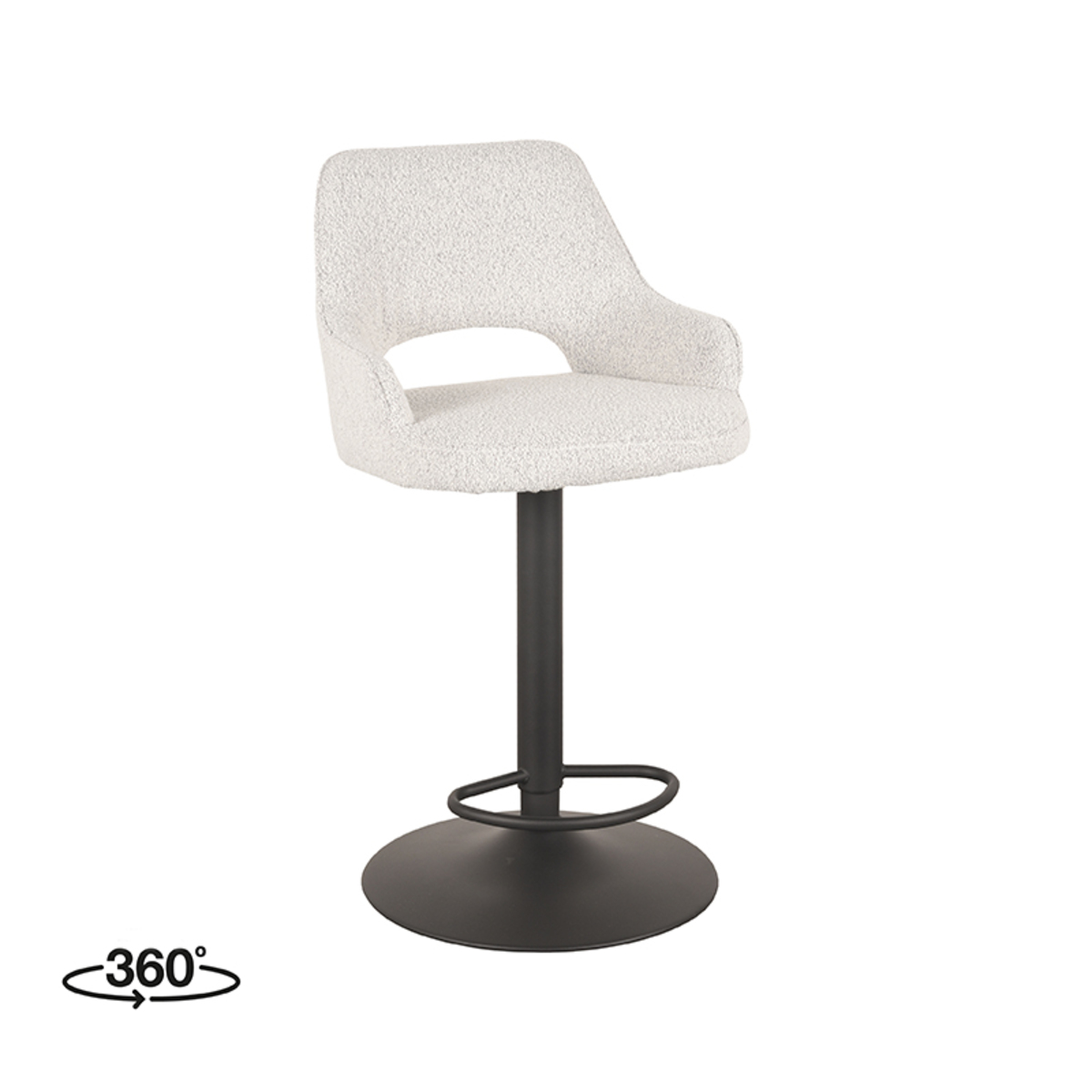 Barkruk Fer Wit - Boucle - LABEL51