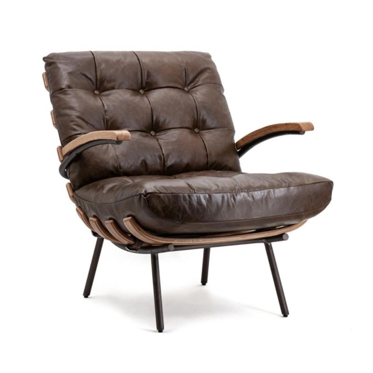 Fauteuil Bastiaan Bruin - Leder - Eleonora