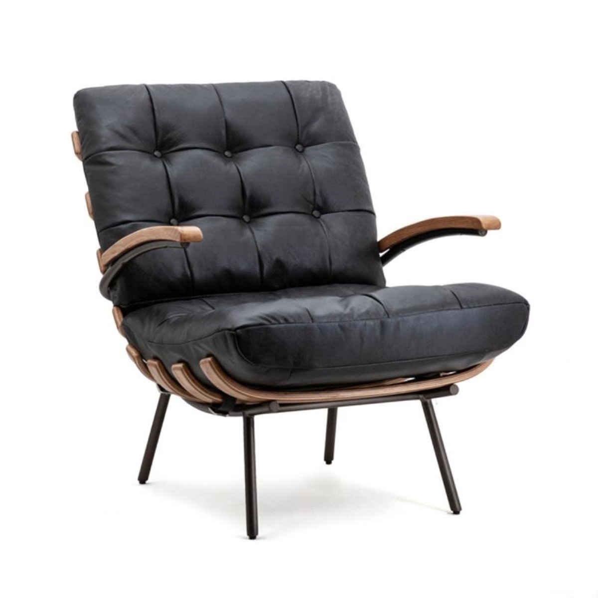 Fauteuil Bastiaan Zwart - Leder - Eleonora