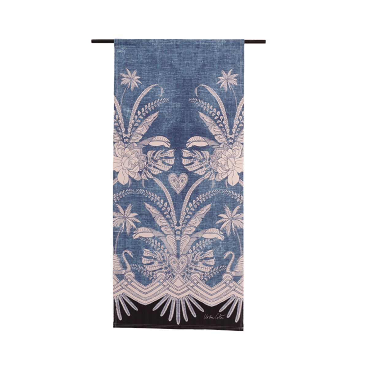 Wanddecoratie Blue Denom Blauw - Katoen - Urban Cotton