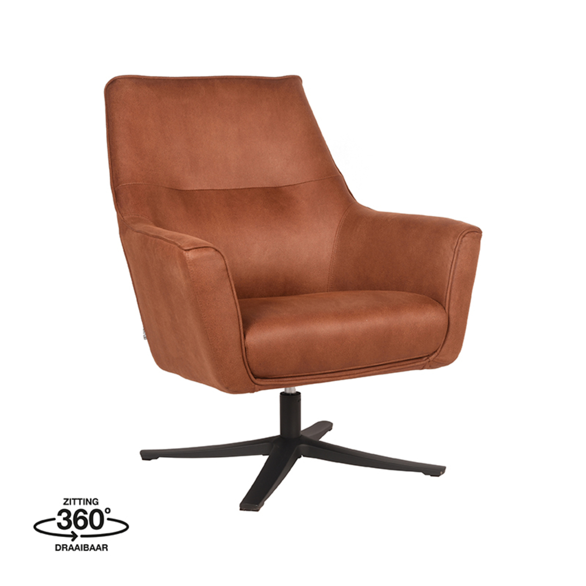 Fauteuil Tod Bruin Cognac - Microfiber - LABEL51