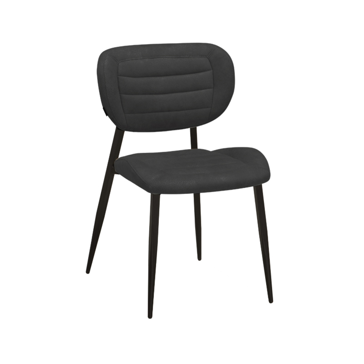 Eetkamerstoel Rikki Grijs Antraciet - Microfiber - DOK 2 Essentials