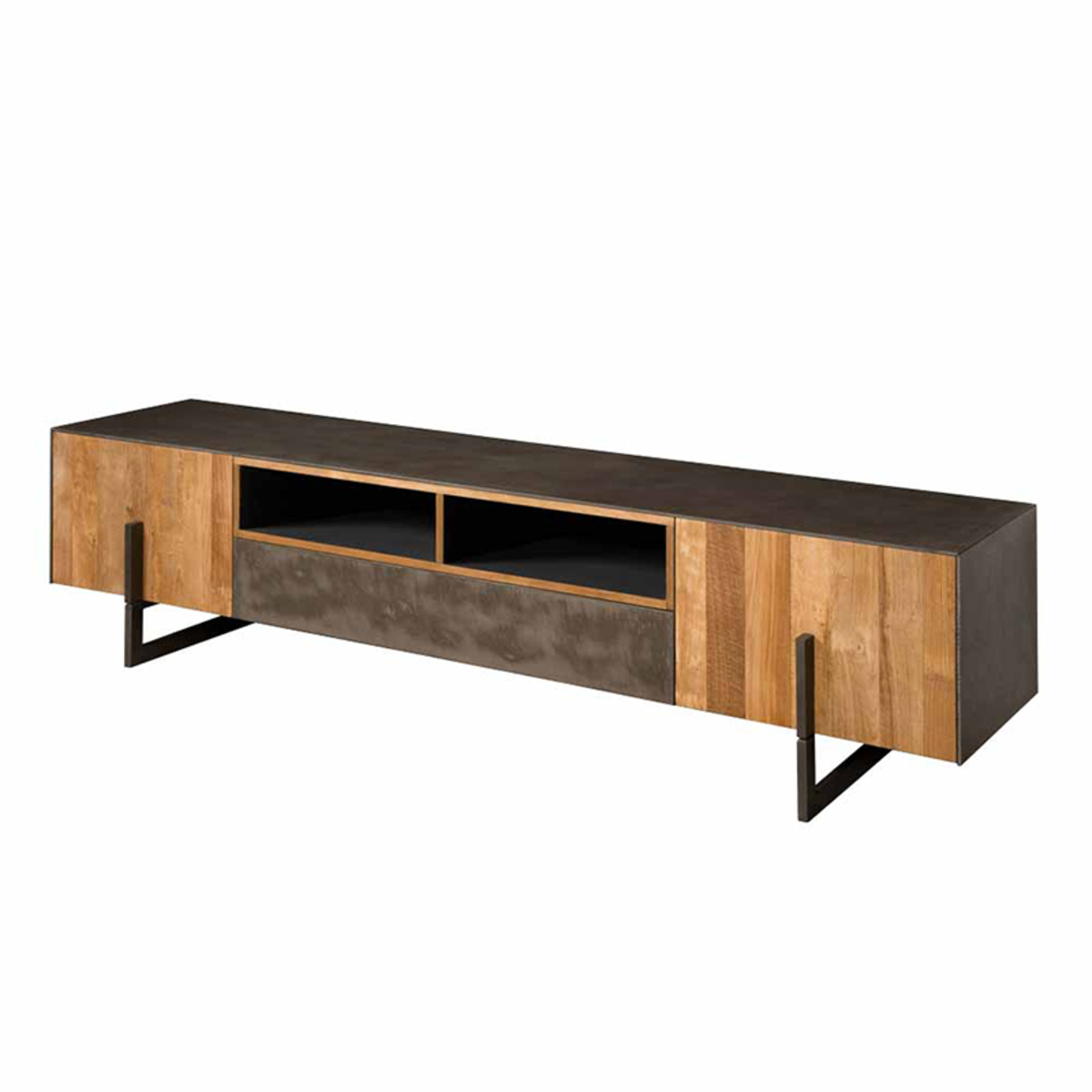 Tv-meubel Dijon - Koper - Teak - Industrieel - DOK 2 Rustique