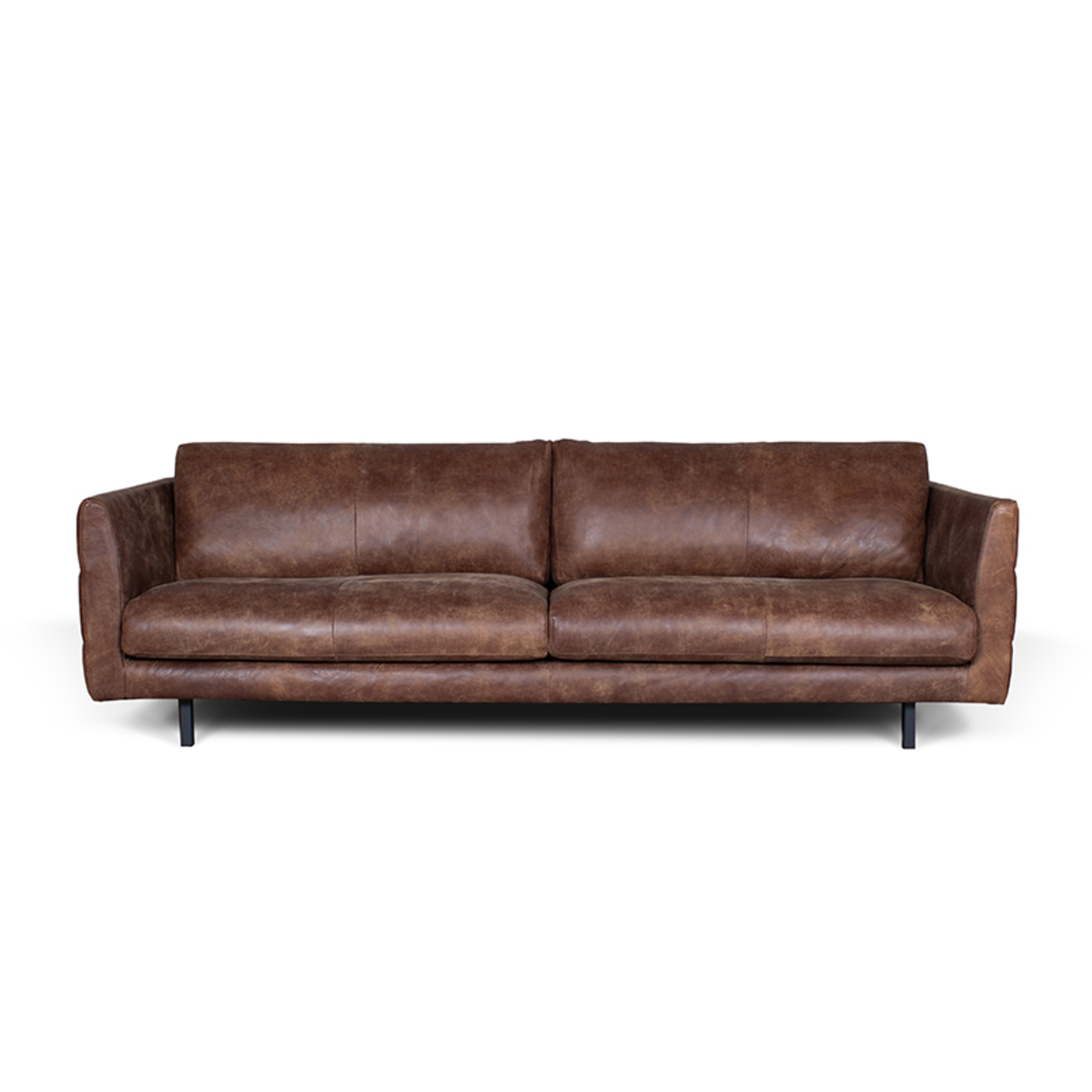 Bank Dina Bruin - Leder - DOK 2 Rustique
