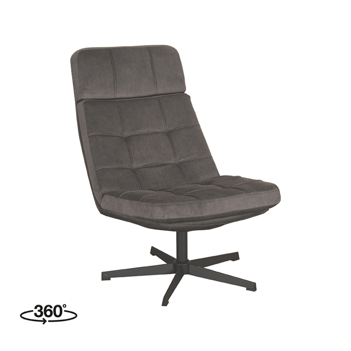 Fauteuil Alvar Grijs Antraciet - Cosmo - LABEL51