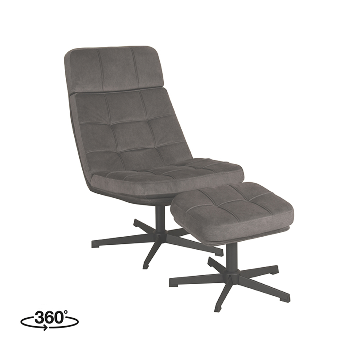 Fauteuil Alvar Grijs Antraciet - Cosmo - LABEL51