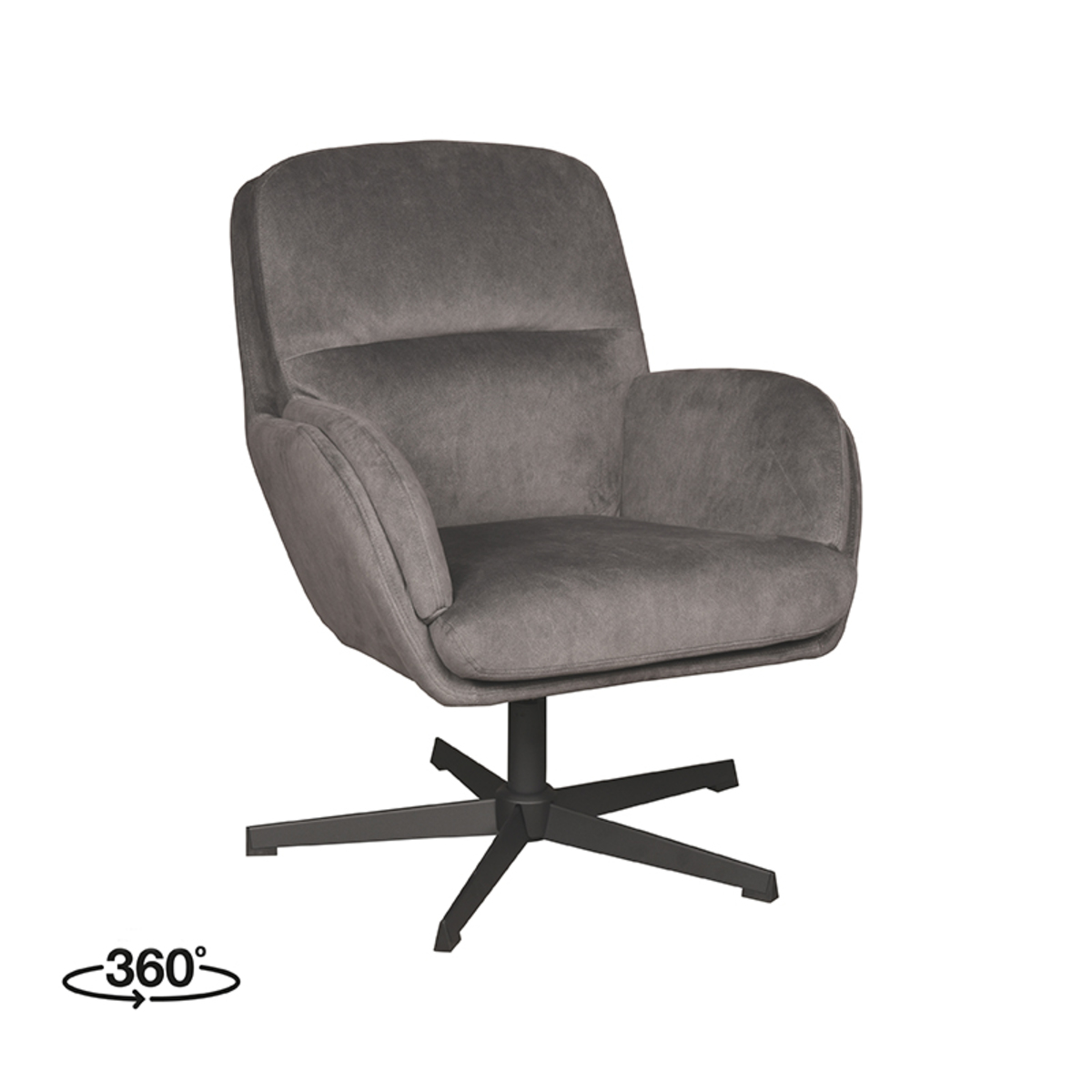 Fauteuil Moss Grijs Antraciet - Cosmo - LABEL51
