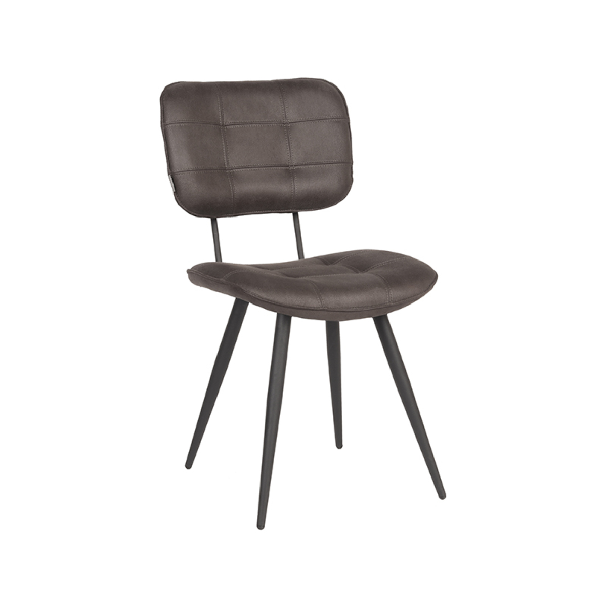 Eetkamerstoel Gus Grijs Antraciet - Microfiber - LABEL51