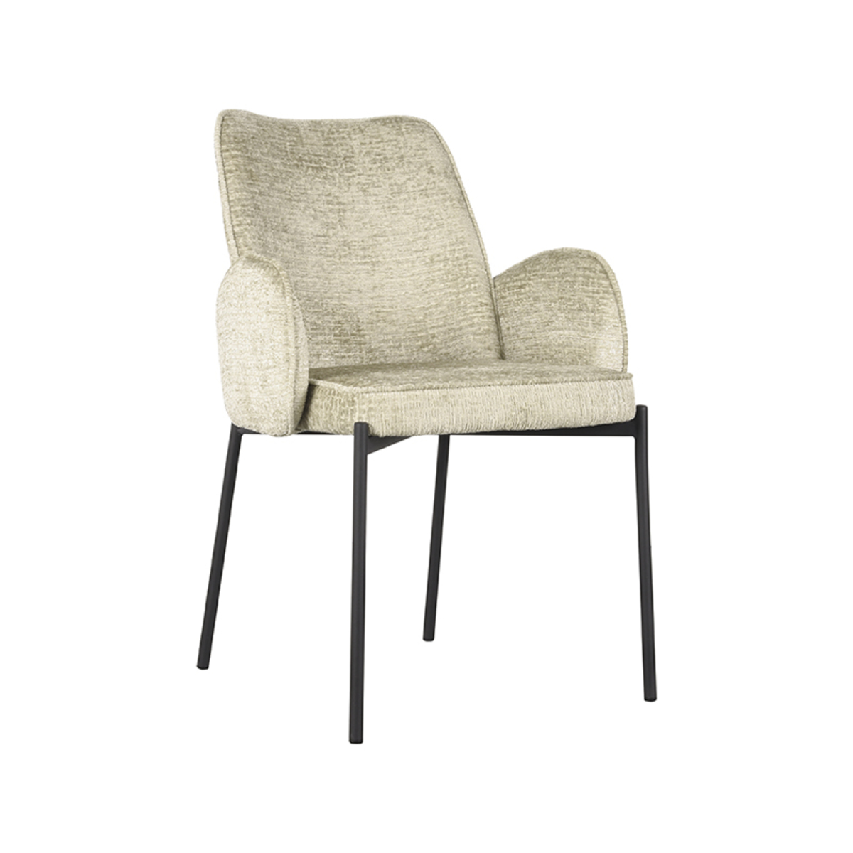 Eetkamerstoel Joni Naturel Beige - Fluweel - LABEL51