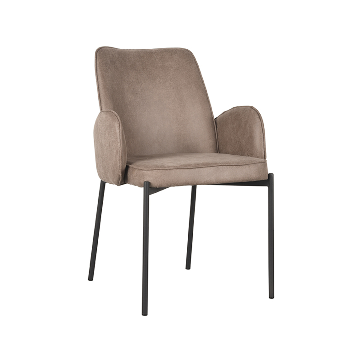 Eetkamerstoel Joni Naturel Taupe - Microfiber - LABEL51
