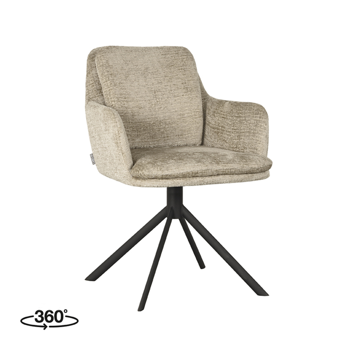 Eetkamerstoel Joy Naturel Beige - Fluweel - LABEL51