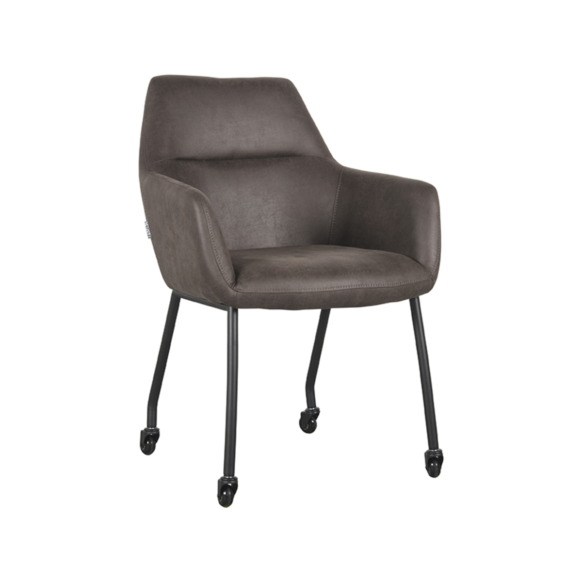 Eetkamerstoel Lenny Grijs Antraciet - Microfiber - LABEL51