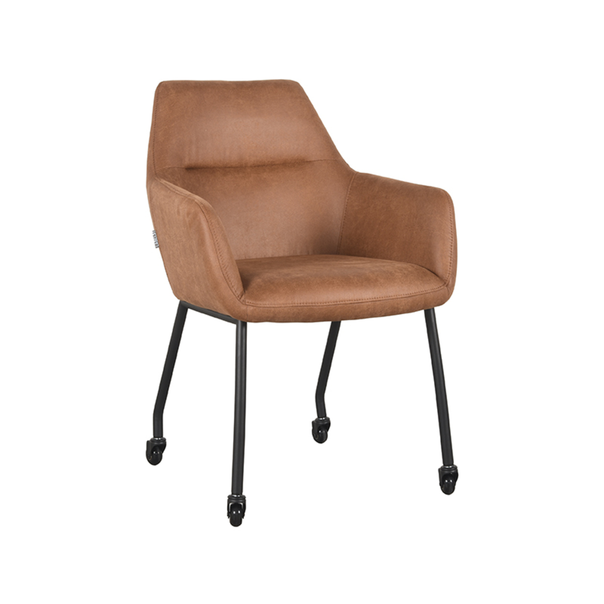 Eetkamerstoel Lenny Bruin Cognac - Microfiber - LABEL51
