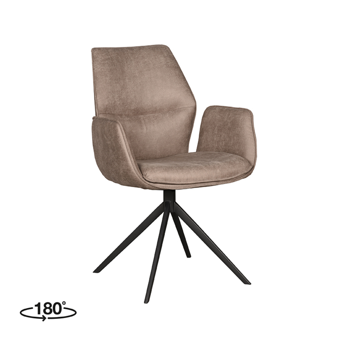 Eetkamerstoel Mellow Bruin Taupe - Micro Suede - LABEL51