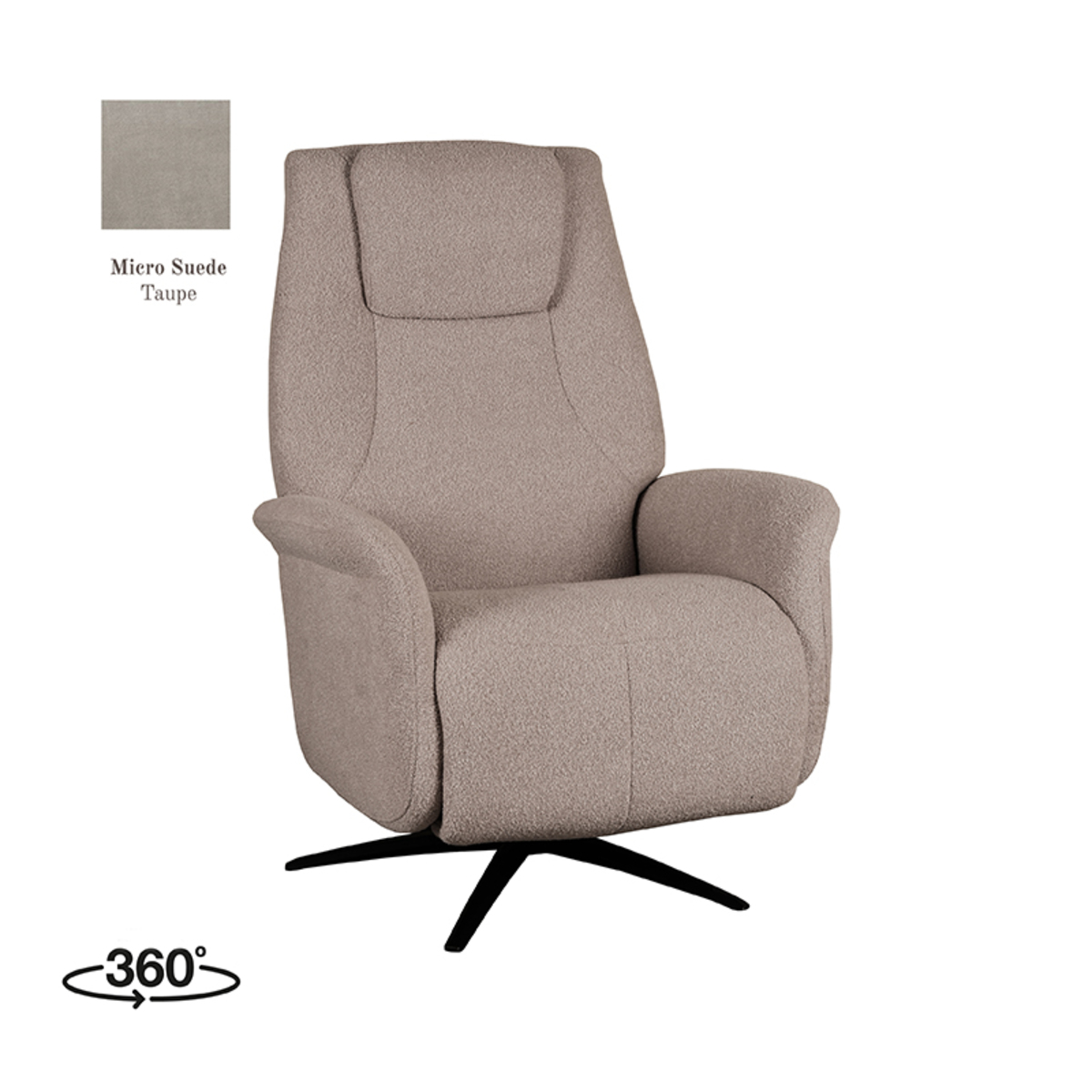 Fauteuil Stockholm Bruin Taupe - Micro Suede - LABEL51