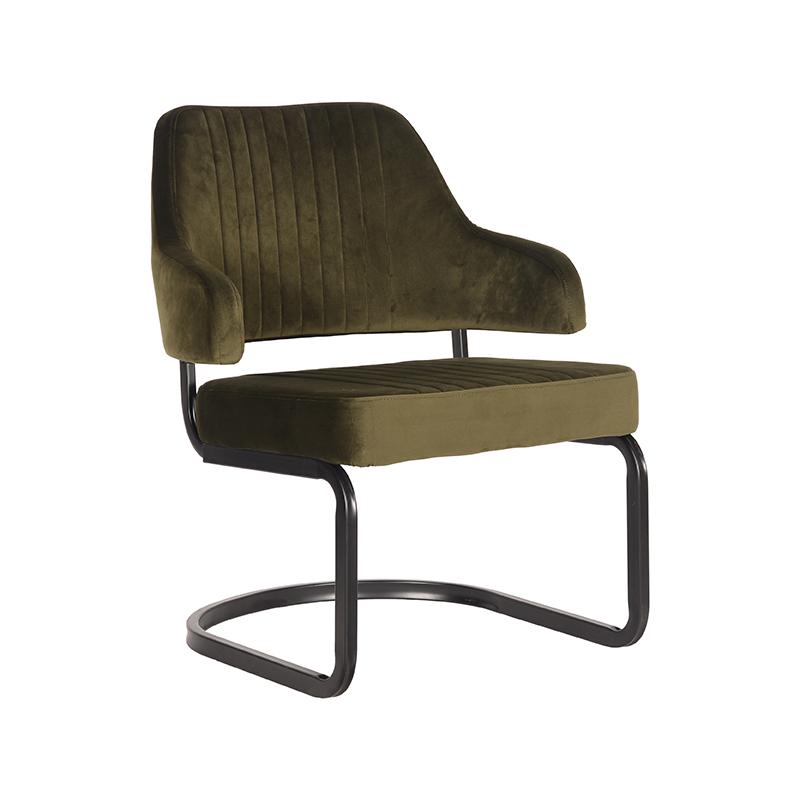 Fauteuil Otta Groen Army green - Fluweel - LABEL51