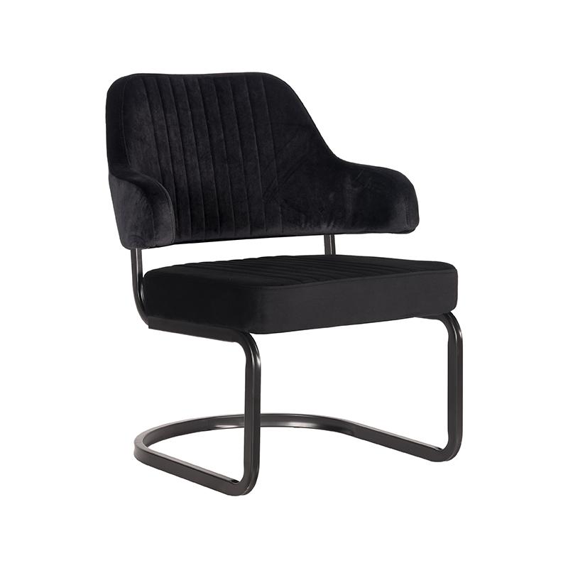 Fauteuil Otta Zwart - Fluweel - LABEL51