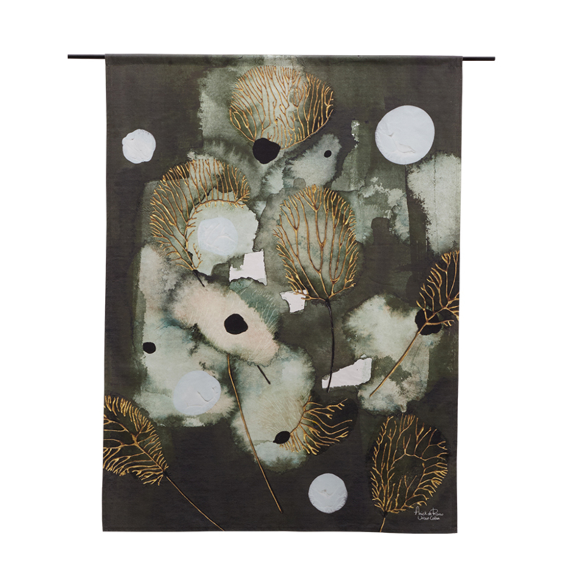 Wanddecoratie Forest Flowers Zwart - Katoen - Urban Cotton