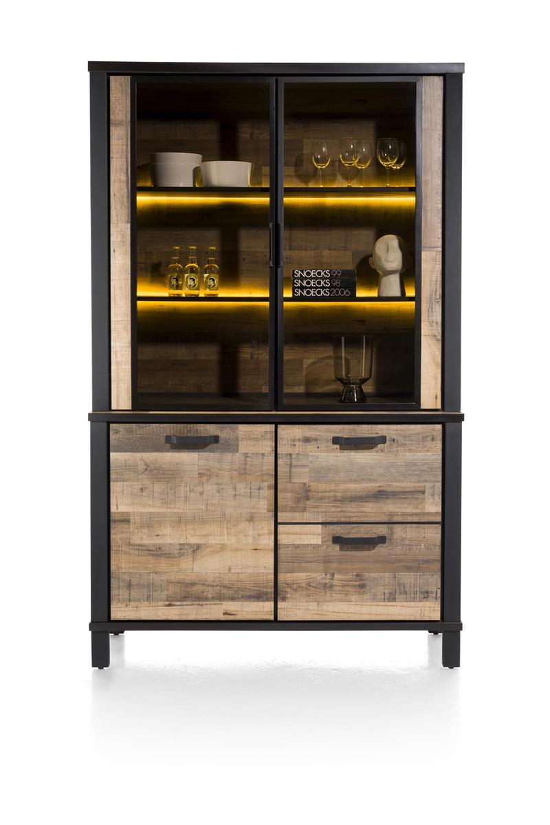 Vitrinekast Sardinie Naturel Hout - Happy at Home