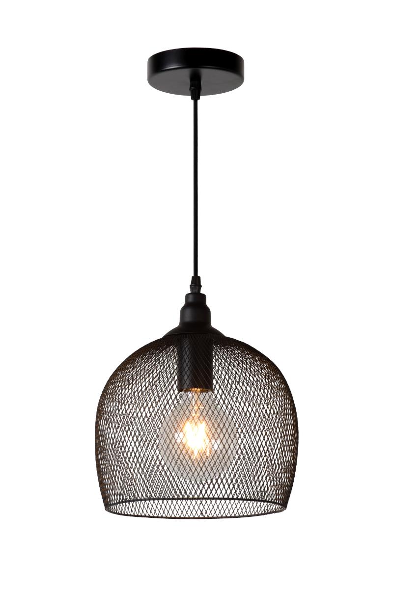Hanglamp Mesh Zwart  - Metaal - Lucide