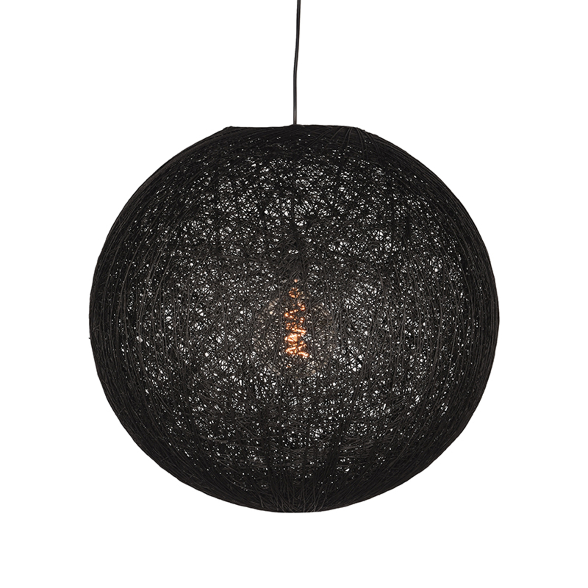 Hanglamp Twist Zwart - Vlas - LABEL51