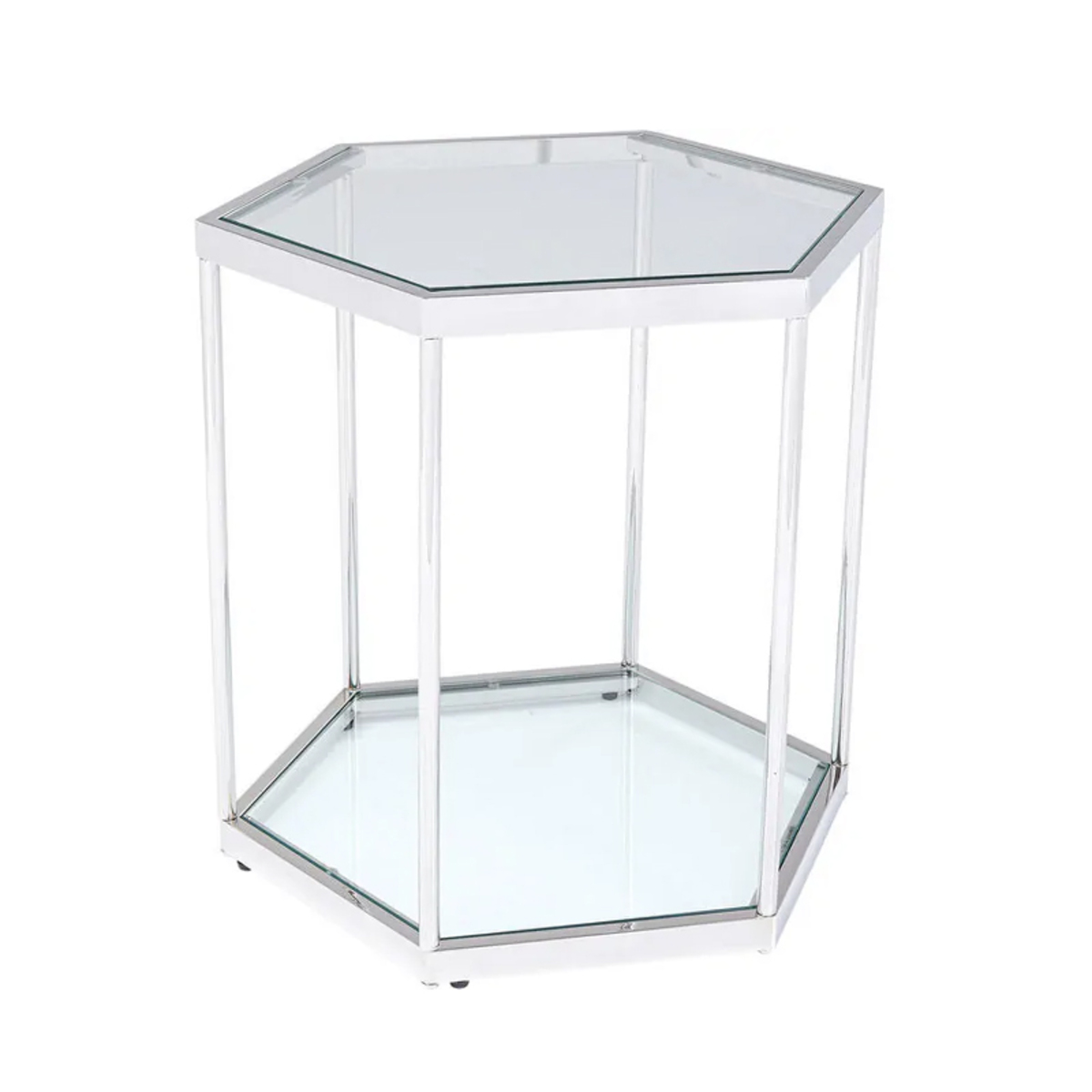 Bijzettafel  Transparant Zilver - Glas - Kare Design