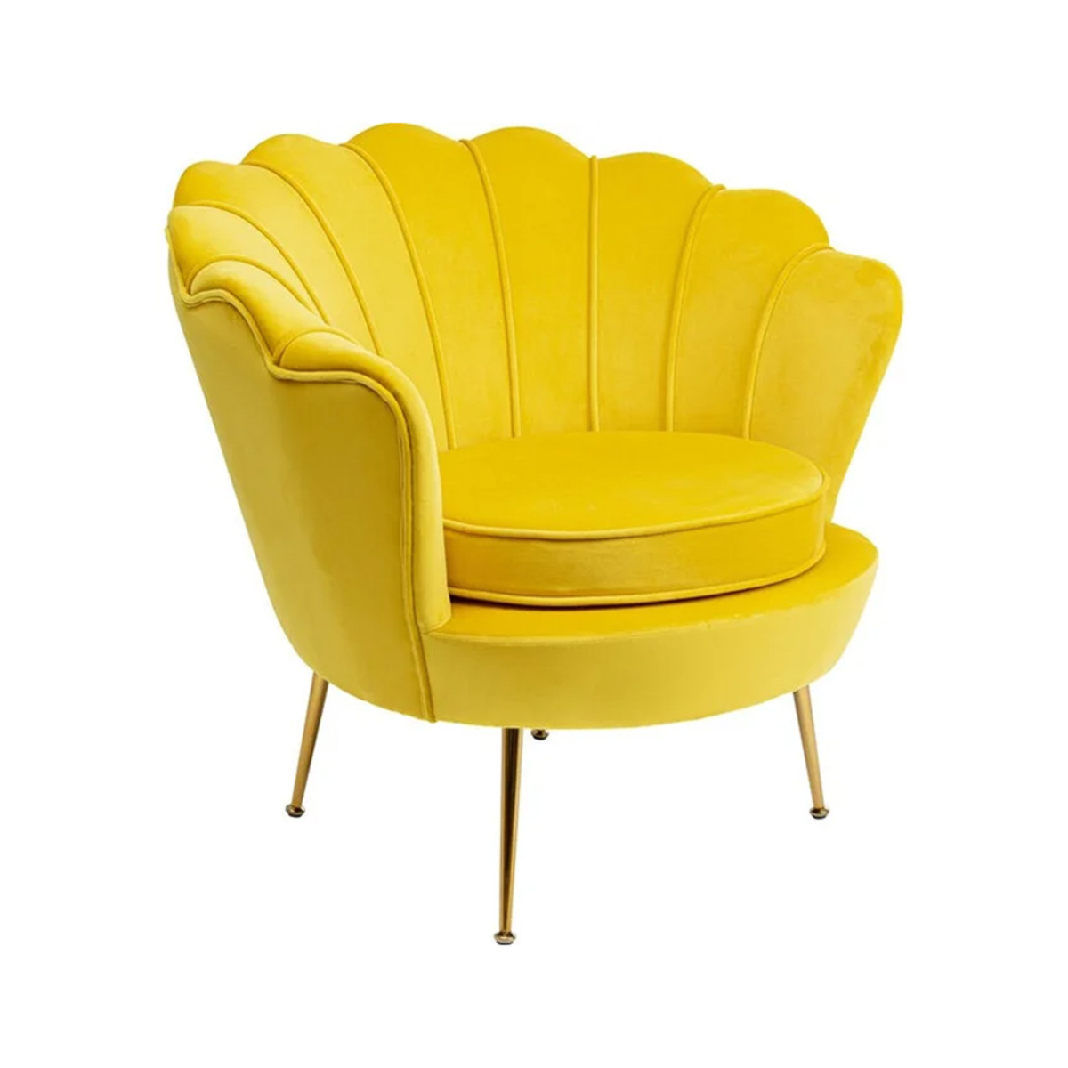Fauteuil Geel - Fluweel - Kare Design