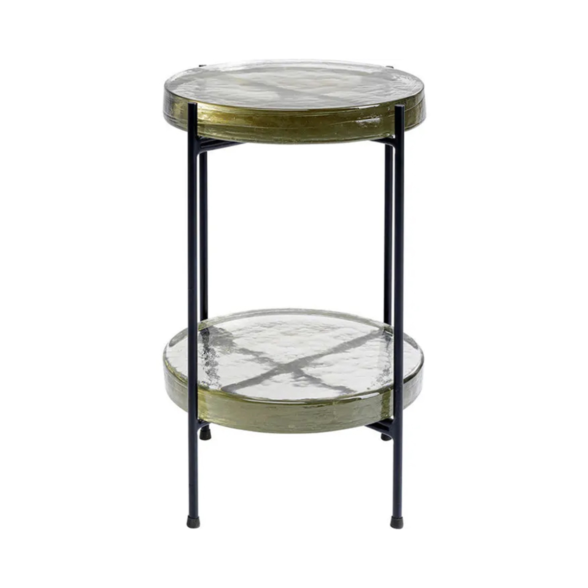 Bijzettafel Transparant Goud - Glas - Kare Design