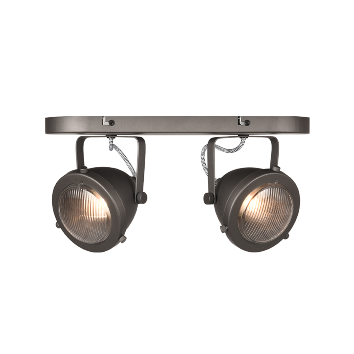 Spot Moto led Grijs Burned Steel - Metaal - LABEL51