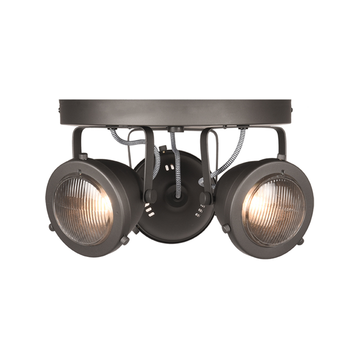 Spot Moto led Grijs Burned Steel - Metaal - LABEL51