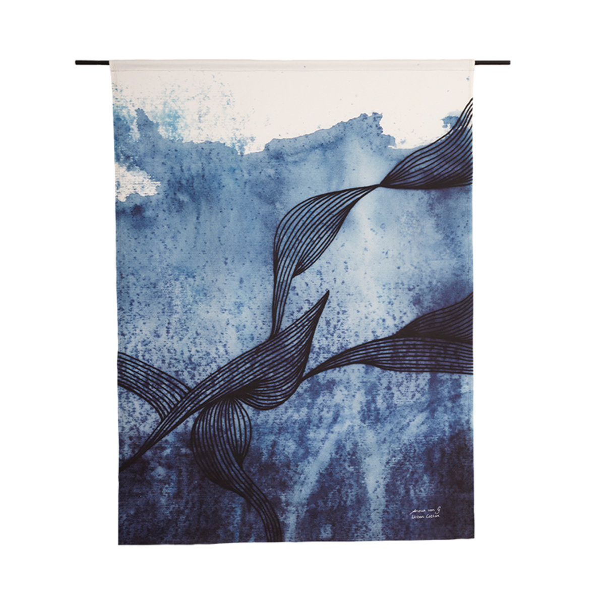Wanddecoratie Laws Of Motion Blauw - Katoen - Urban Cotton