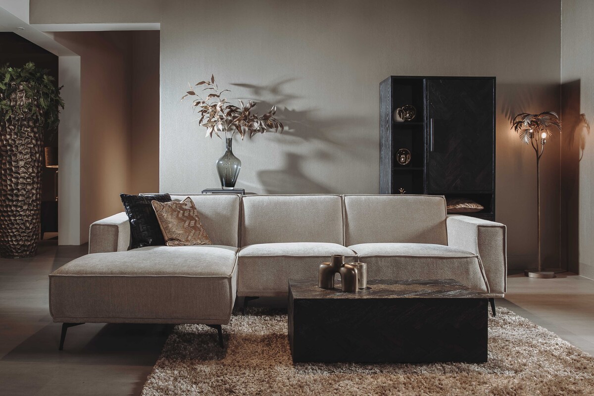 Hoekbank Leeds Bruin Beige - Stof - Tower Living
