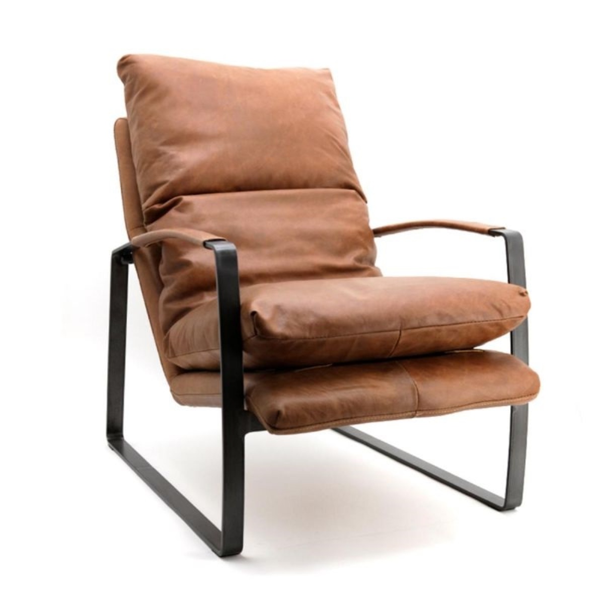 Fauteuil Lex Bruin Cognac - Leder - Eleonora