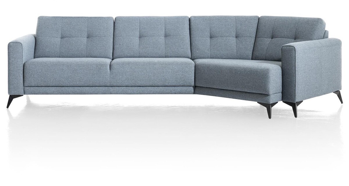 Hoekbank Liverpool Blauw - Stof - Longchair 2 zits Rechts - Happy at Home